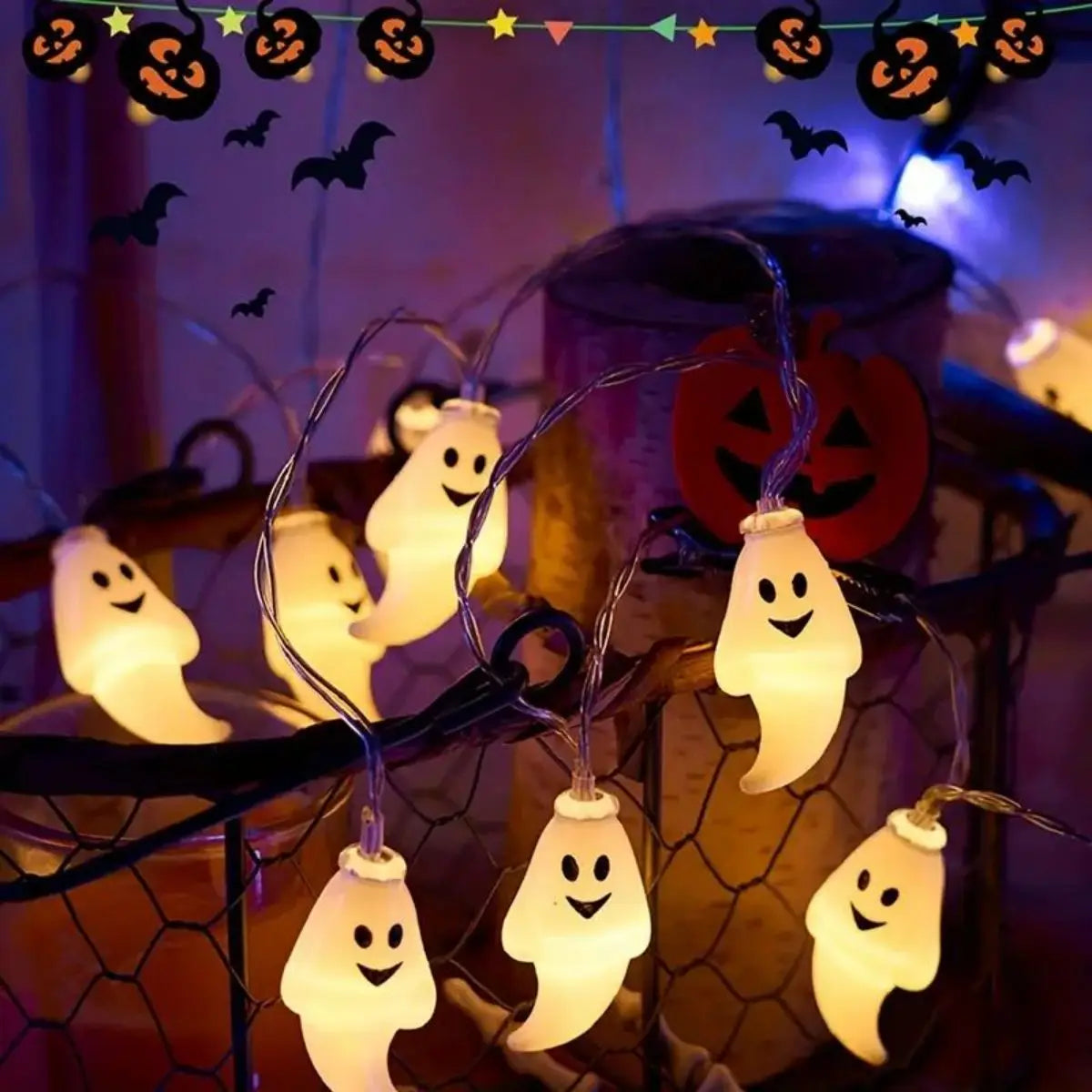 Halloween Ghost String Lights – Battery Powered LED
