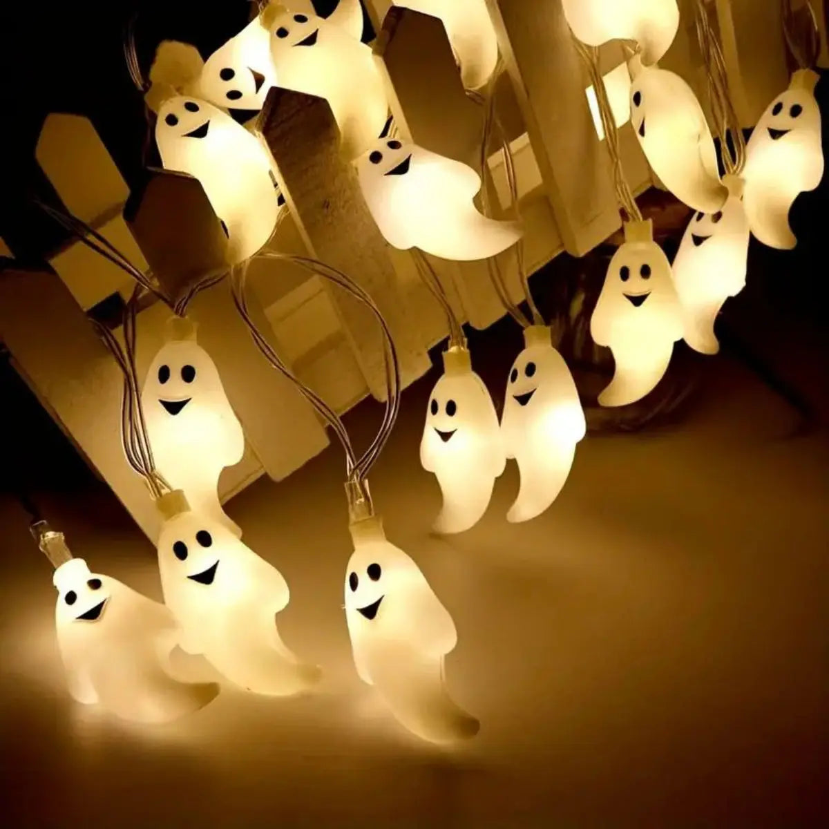 Halloween Ghost String Lights – Battery Powered LED