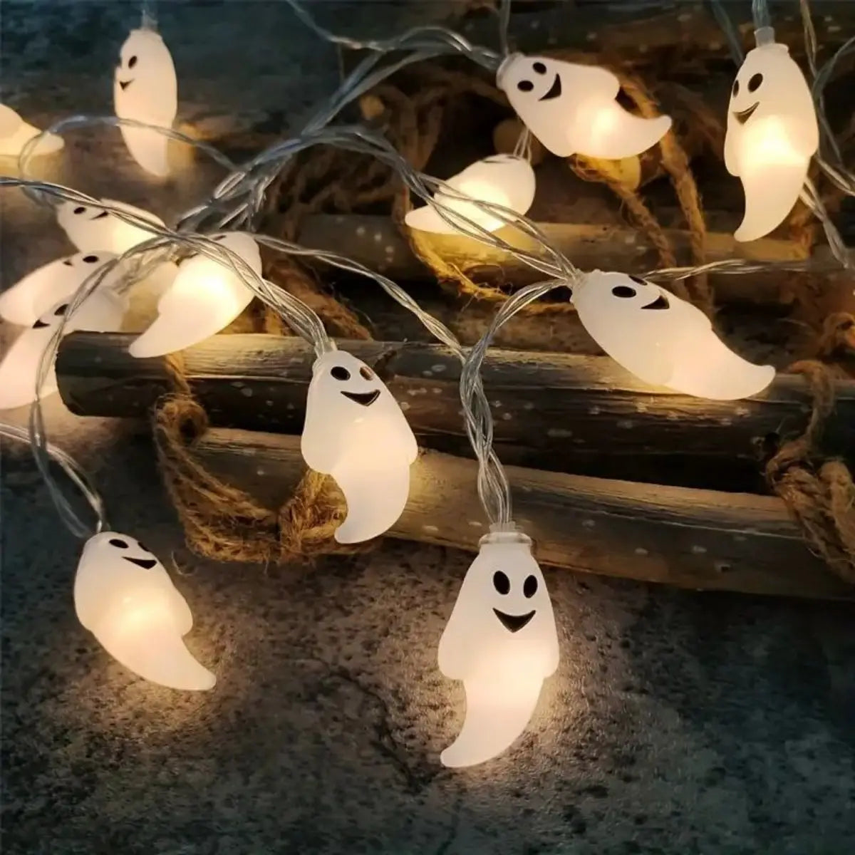Halloween Ghost String Lights – Battery Powered LED