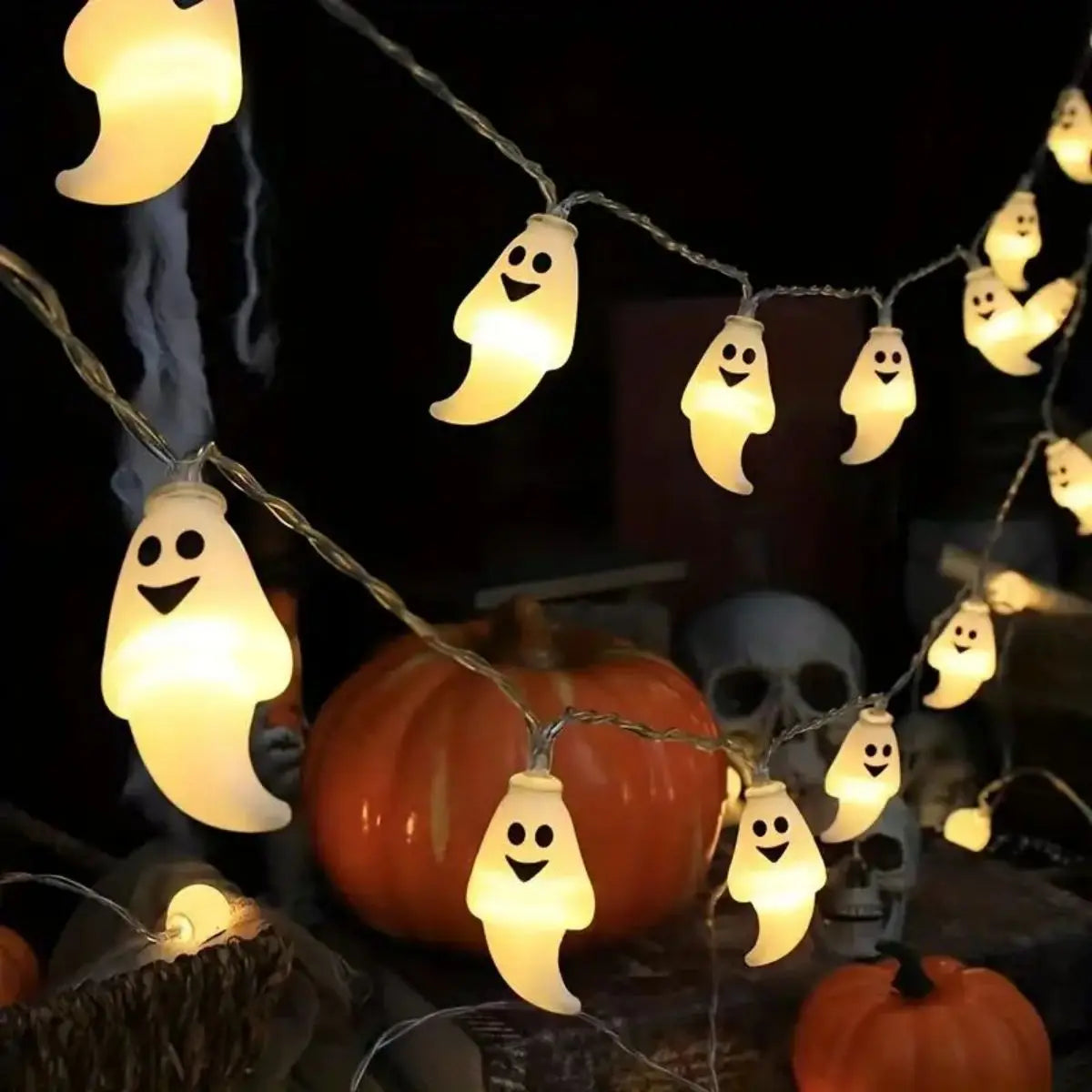 Halloween Ghost String Lights – Battery Powered LED