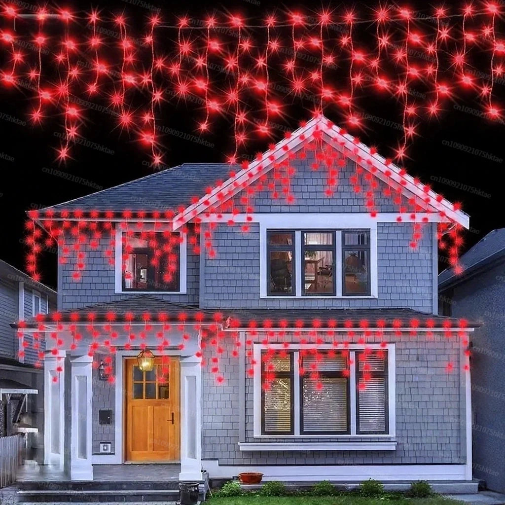 2025 LED Icicle Curtain String Lights – 8-Mode Fairy Lights for Holidays & Parties