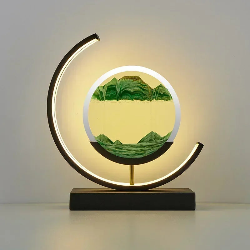 LED Sand Art Lamp – Flowing Quicksand 3D Hourglass Night Light