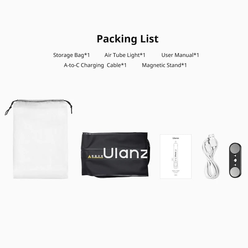 Ulanzi UA20 20W Portable Air Tube Light – Foldable Bi-Color LED Fill Light