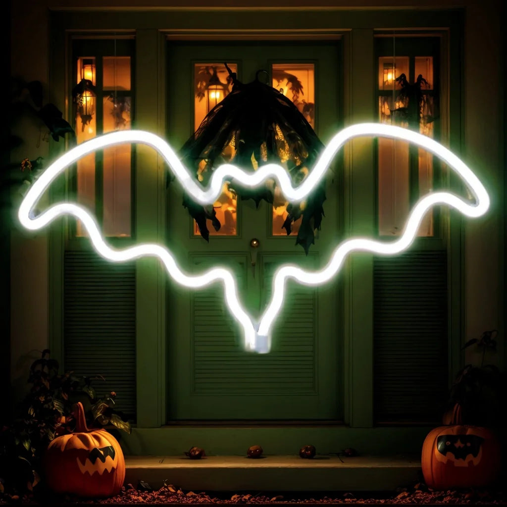 Halloween Atmosphere LED Neon Sign – USB or Battery Powered Wall Light