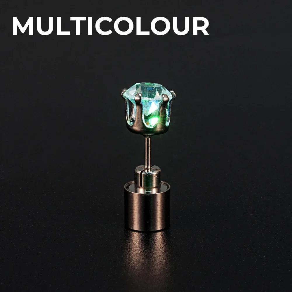 LED Luminous Stud Earrings – Colorful Glowing Zircon Party Jewelry (2PCS)