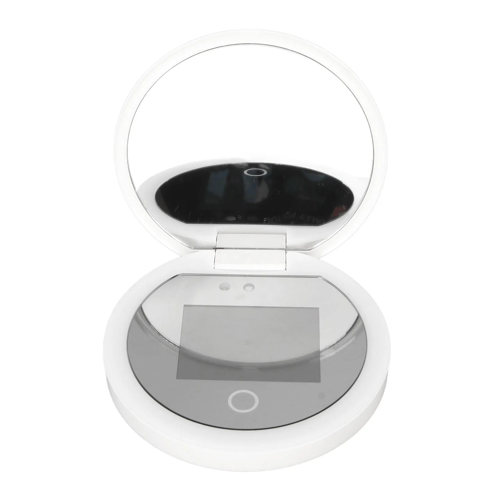 UV Camera Makeup Mirror – 2X Magnification Travel Pocket Mirror with LED Light