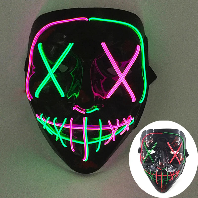 LED Purge Mask – Wireless Glowing Halloween Party Mask