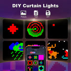 Smart Curtain Lights – 400 LED RGB Fairy Lights with App & Music Sync