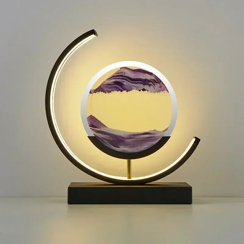 LED Sand Art Lamp – Flowing Quicksand 3D Hourglass Night Light