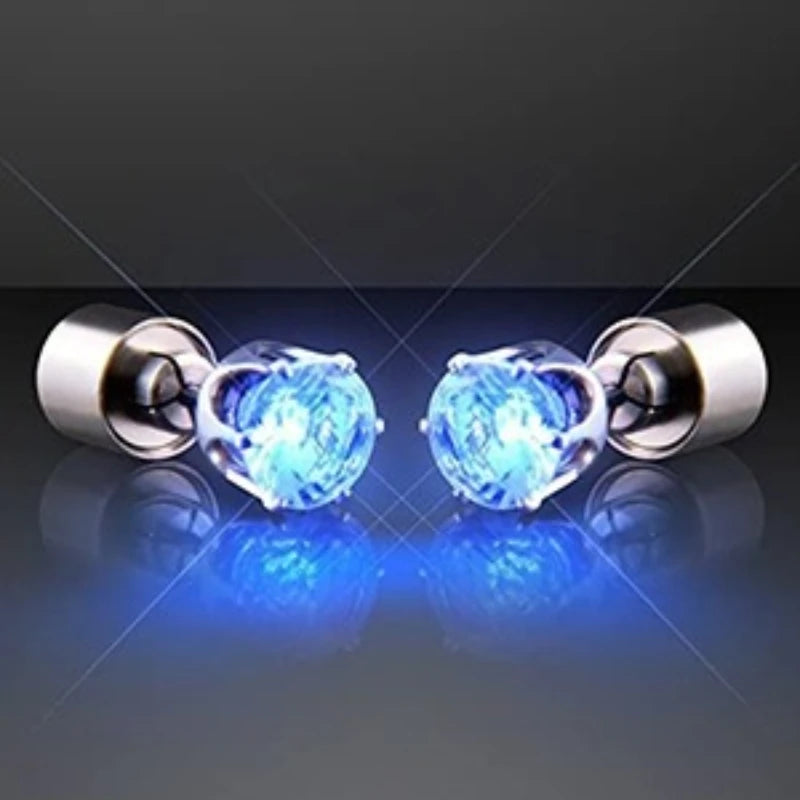LED Luminous Stud Earrings – Colorful Glowing Zircon Party Jewelry (2PCS)