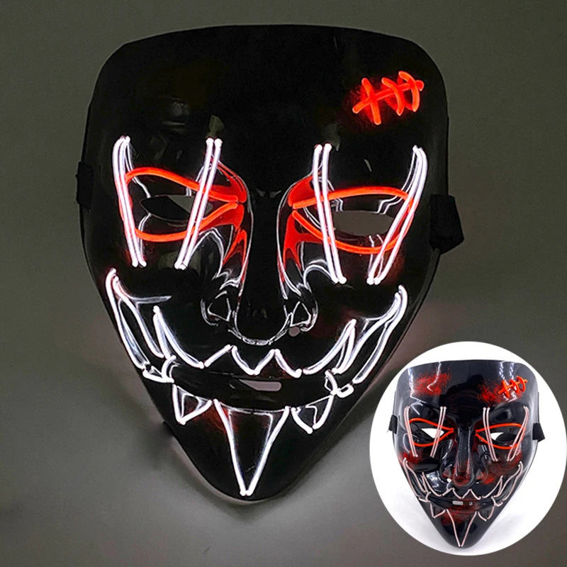 LED Purge Mask – Wireless Glowing Halloween Party Mask