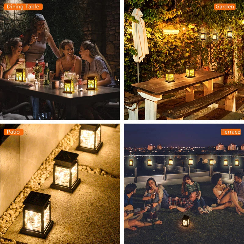 Solar Lantern Lights Outdoor – LED Hanging Garden Candle Lamps