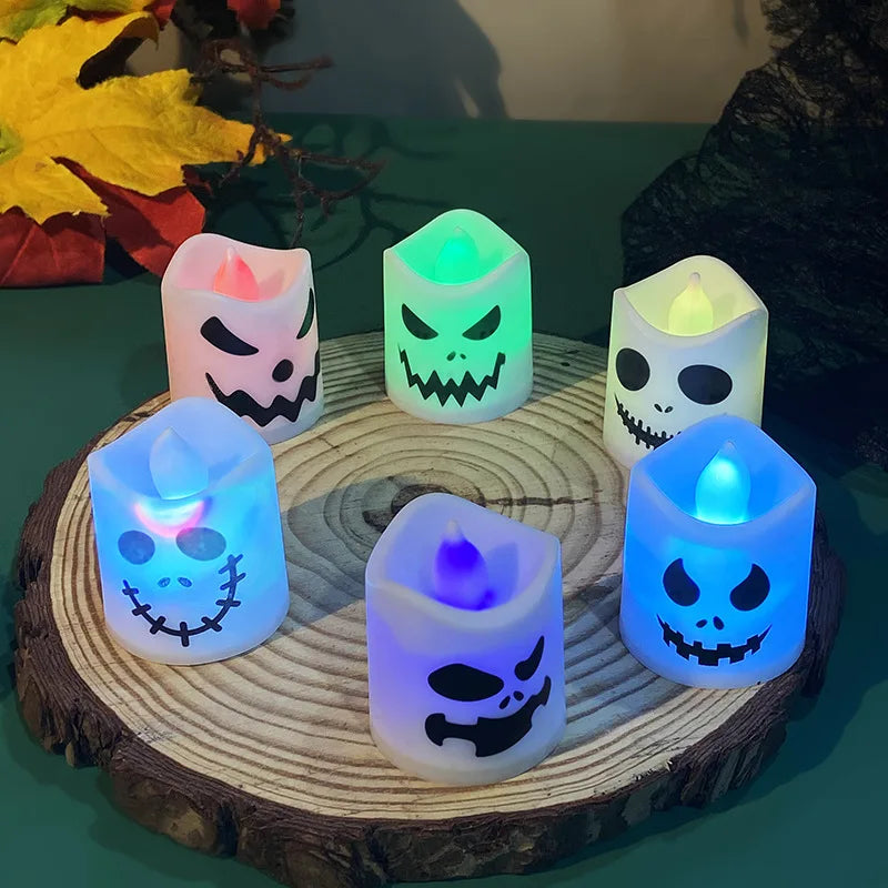 Halloween LED Ghost & Pumpkin Candle Lights – Set of 6