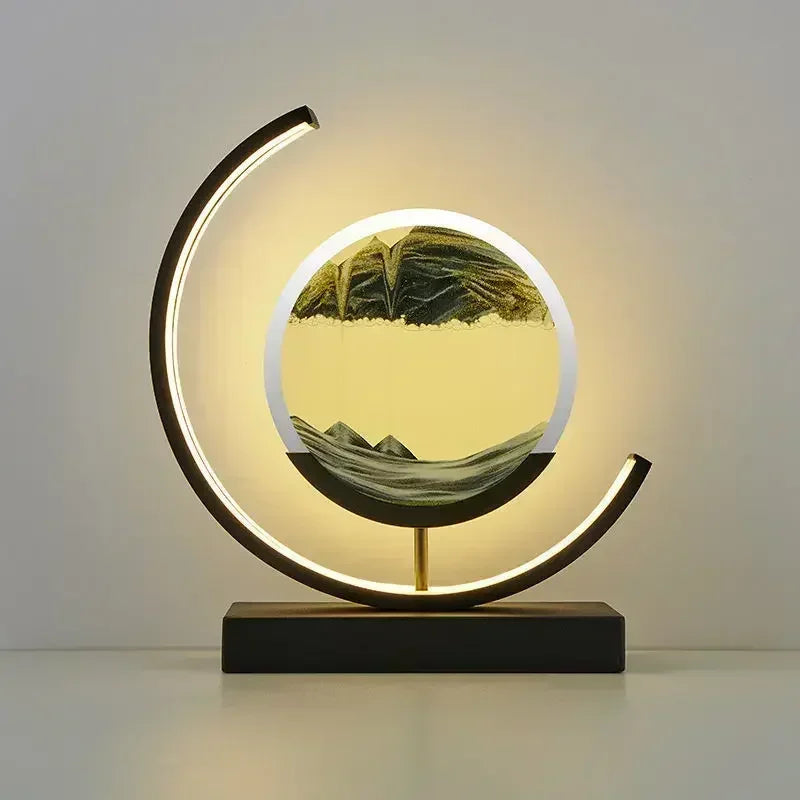 LED Sand Art Lamp – Flowing Quicksand 3D Hourglass Night Light