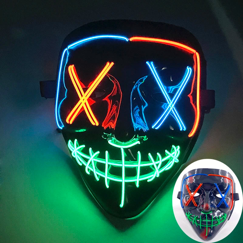LED Purge Mask – Wireless Glowing Halloween Party Mask