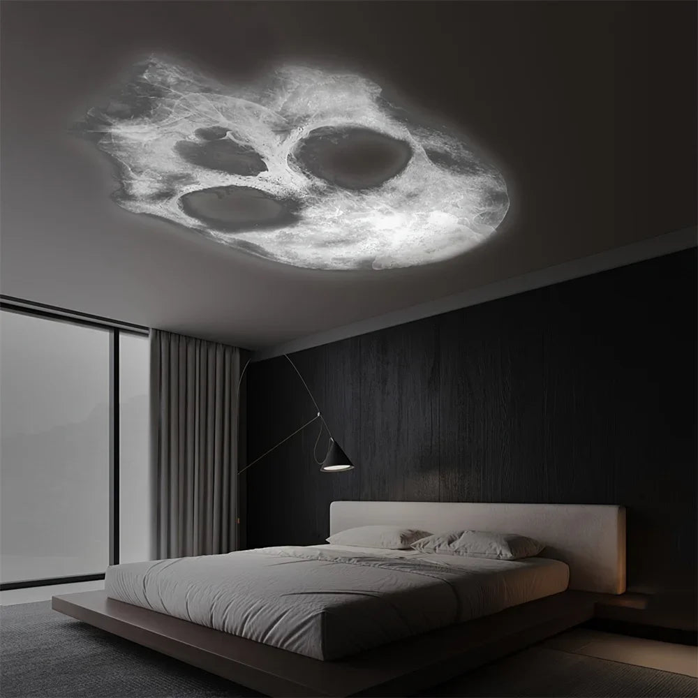 Halloween Skull Projection Lamp – 360° Rotating LED Night Light with Interchangeable Patterns