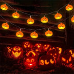Halloween Pumpkin Lantern String Lights – Battery Powered LED