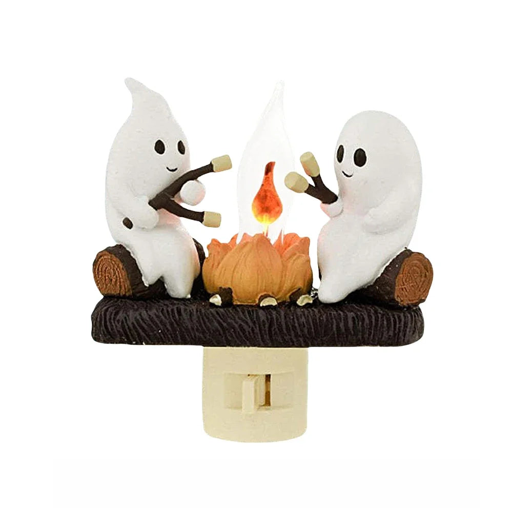 Halloween Ghost Campfire Night Light – Flickering LED Decoration