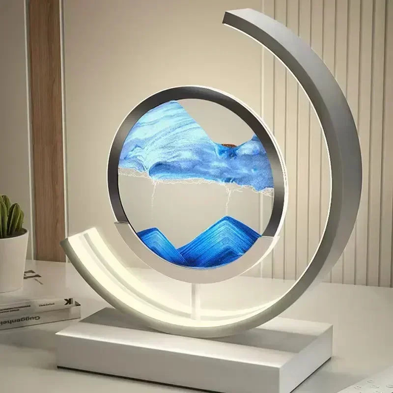LED Sand Art Lamp – Flowing Quicksand 3D Hourglass Night Light