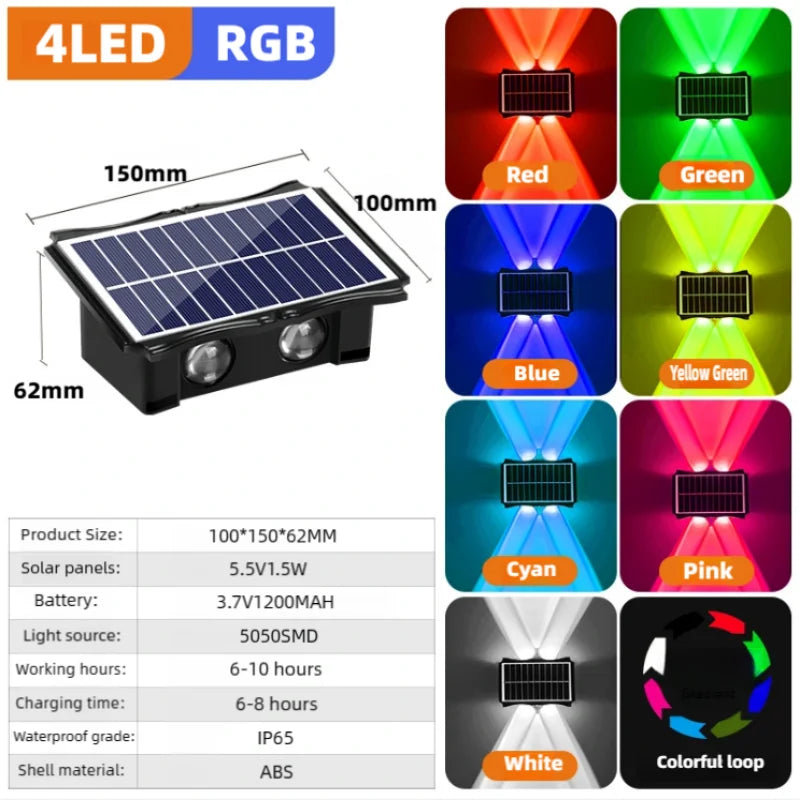 Solar LED Wall Lamp – Up & Down Outdoor Waterproof Lighting