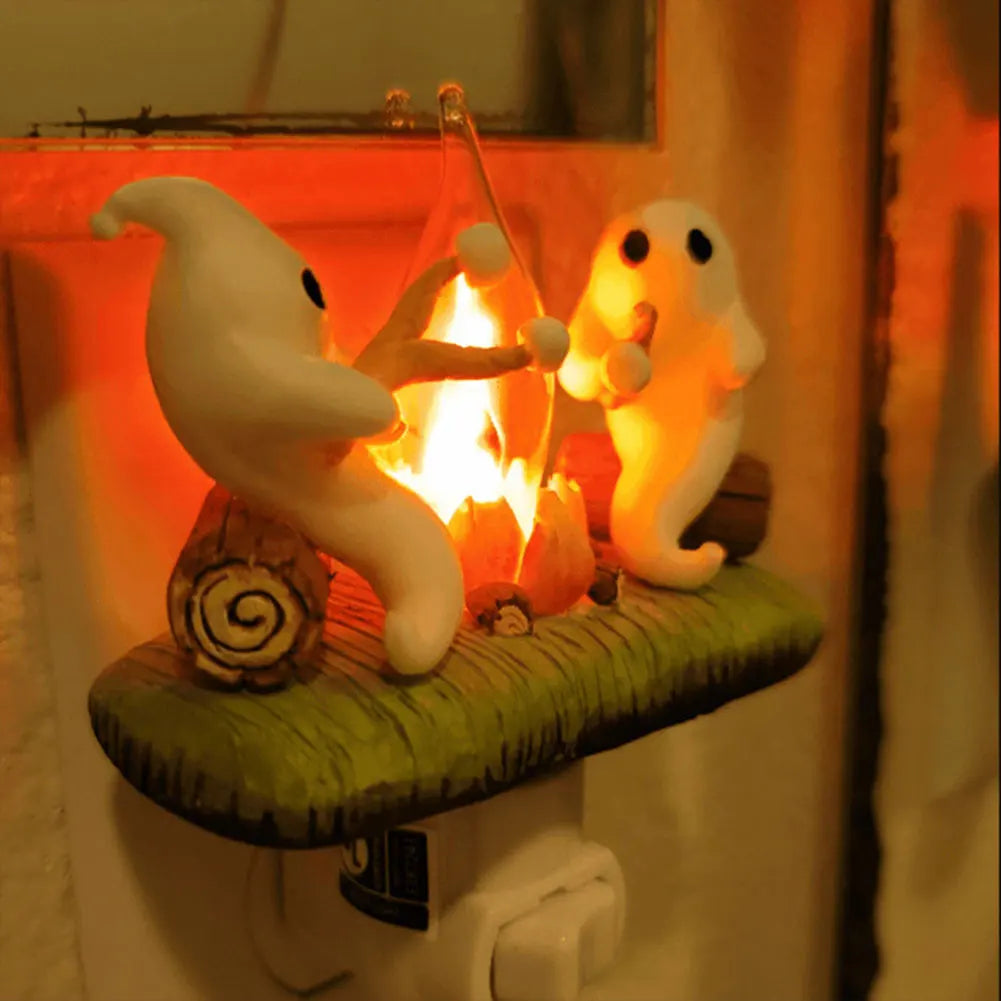 Halloween Ghost Campfire Night Light – Flickering LED Decoration