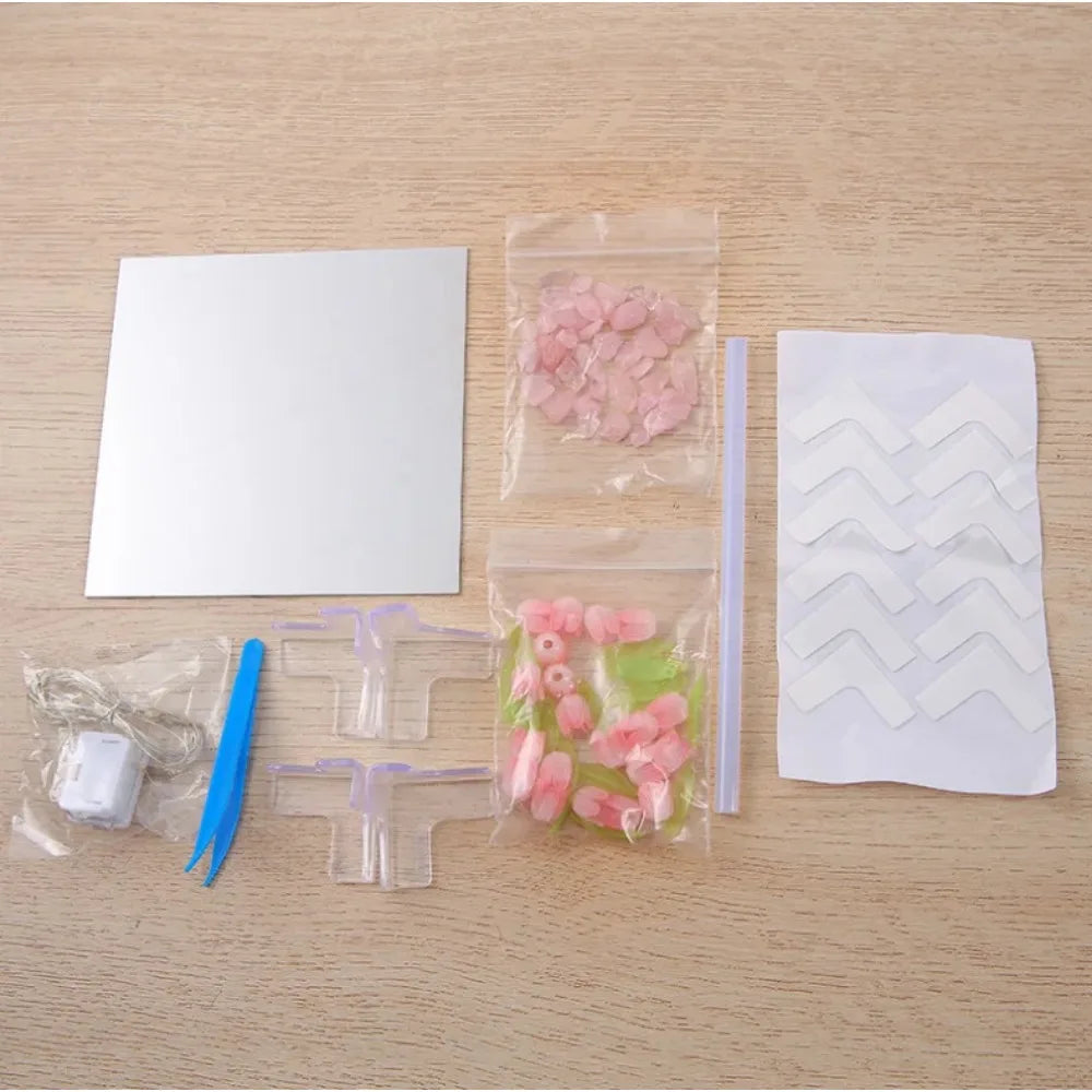 DIY Tulip Mirror Cube Lamp – Handmade Flower Night Light Gift