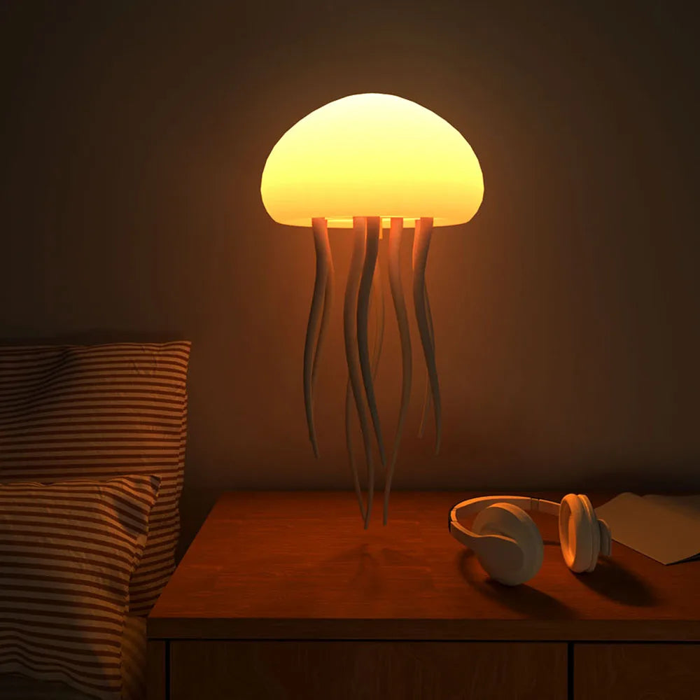 RGB Jellyfish Night Light – Voice Control Lamp with Bluetooth & USB Rechargeable