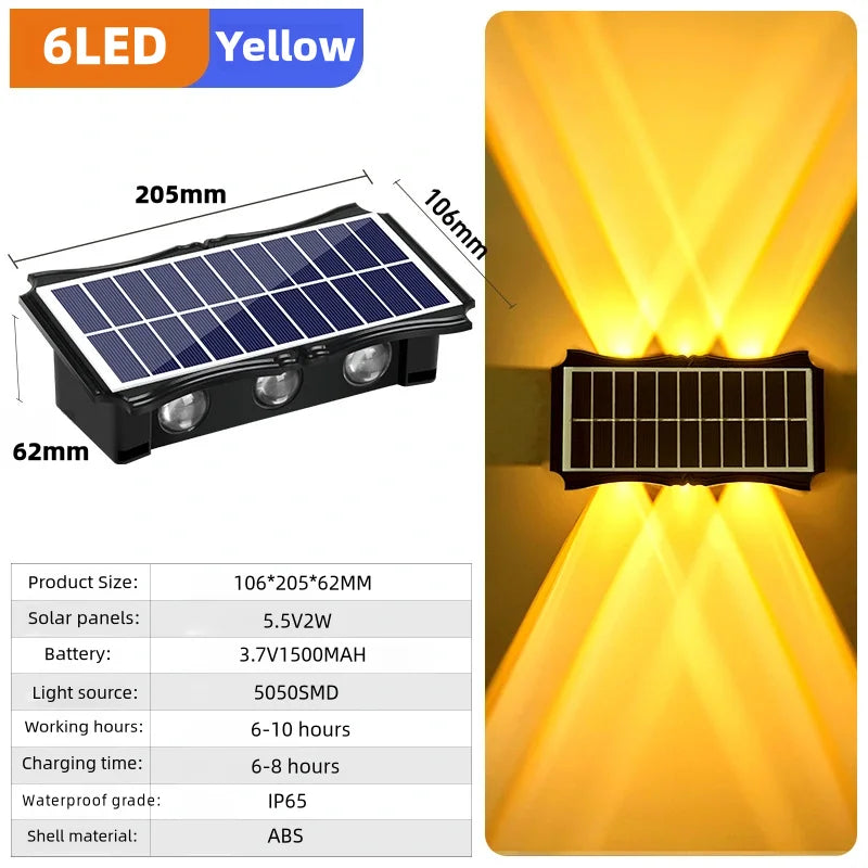 Solar LED Wall Lamp – Up & Down Outdoor Waterproof Lighting
