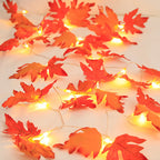 Halloween Maple Leaf String Lights – LED Garland for Fall Décor