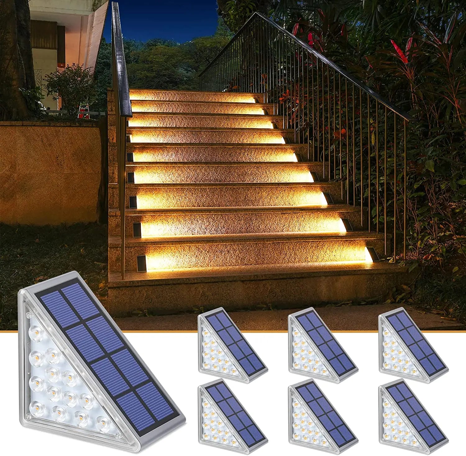 Solar LED Step Lights – IP67 Waterproof Outdoor Deck & Stair Lighting 6PCs