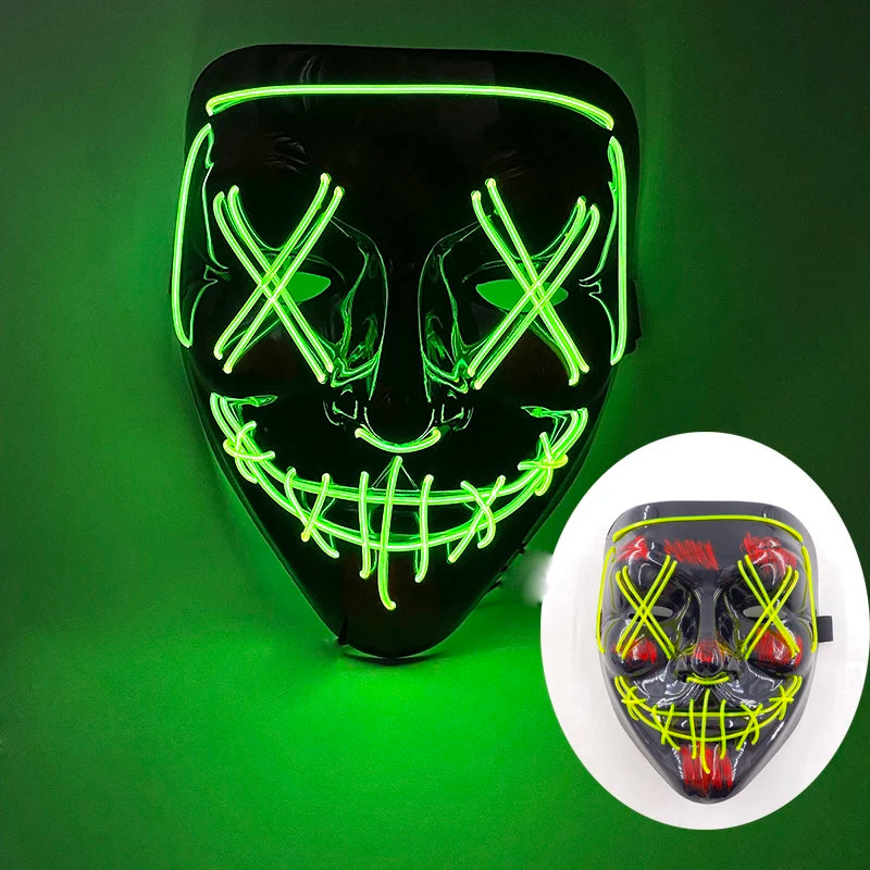 LED Purge Mask – Wireless Glowing Halloween Party Mask