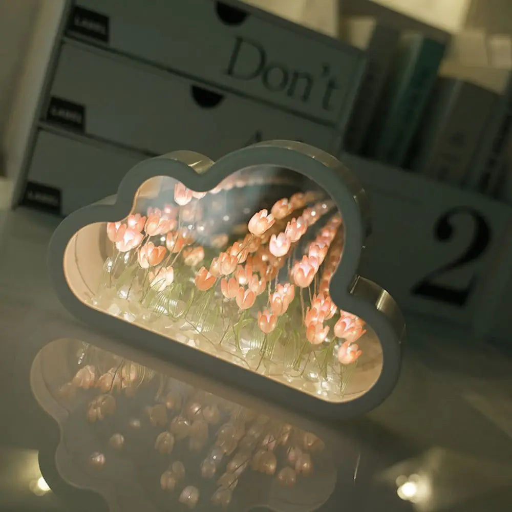 Cloud Tulip Night Light – Handmade DIY Flower Atmosphere Lamp