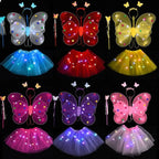 LED Angel Wings & Butterfly Costume Set – Kids Fancy Dress with Wand & Hair Hoop