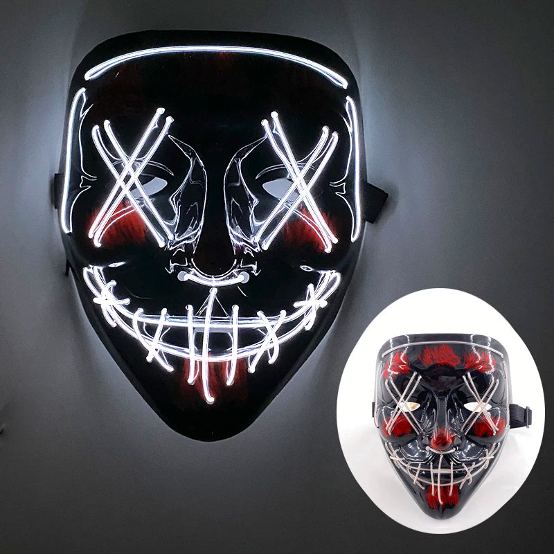 LED Purge Mask – Wireless Glowing Halloween Party Mask