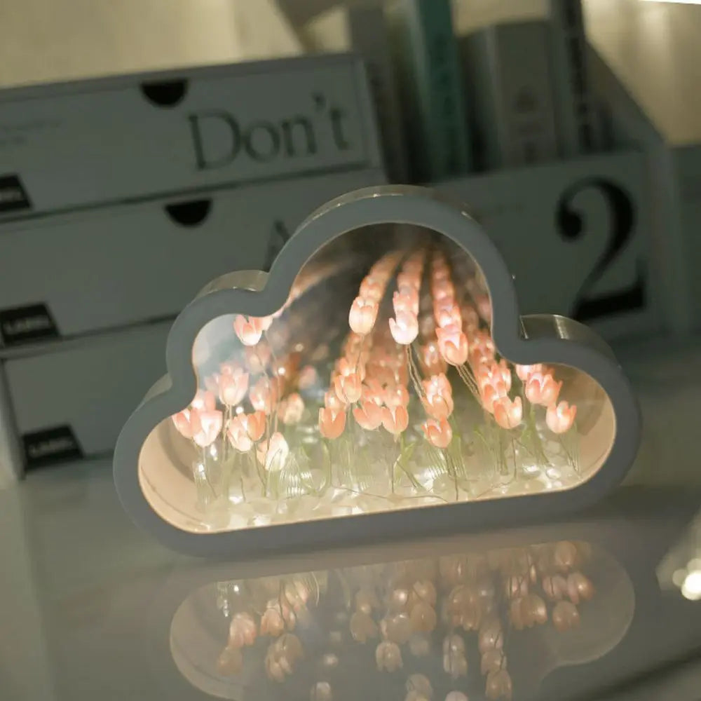 Cloud Tulip Night Light – Handmade DIY Flower Atmosphere Lamp