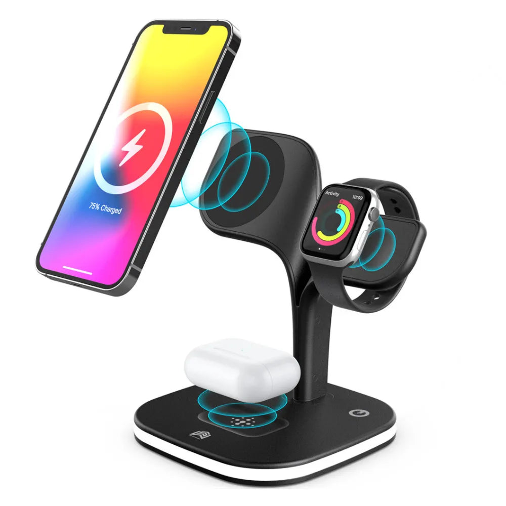 Magnetic 4 in 1 Wireless Charger Lamp For iPhone, Apple Watch, Airpods - Fast Charging Dock Station