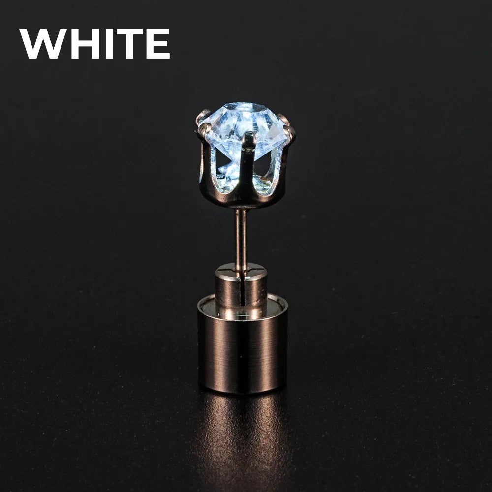 LED Luminous Stud Earrings – Colorful Glowing Zircon Party Jewelry (2PCS)