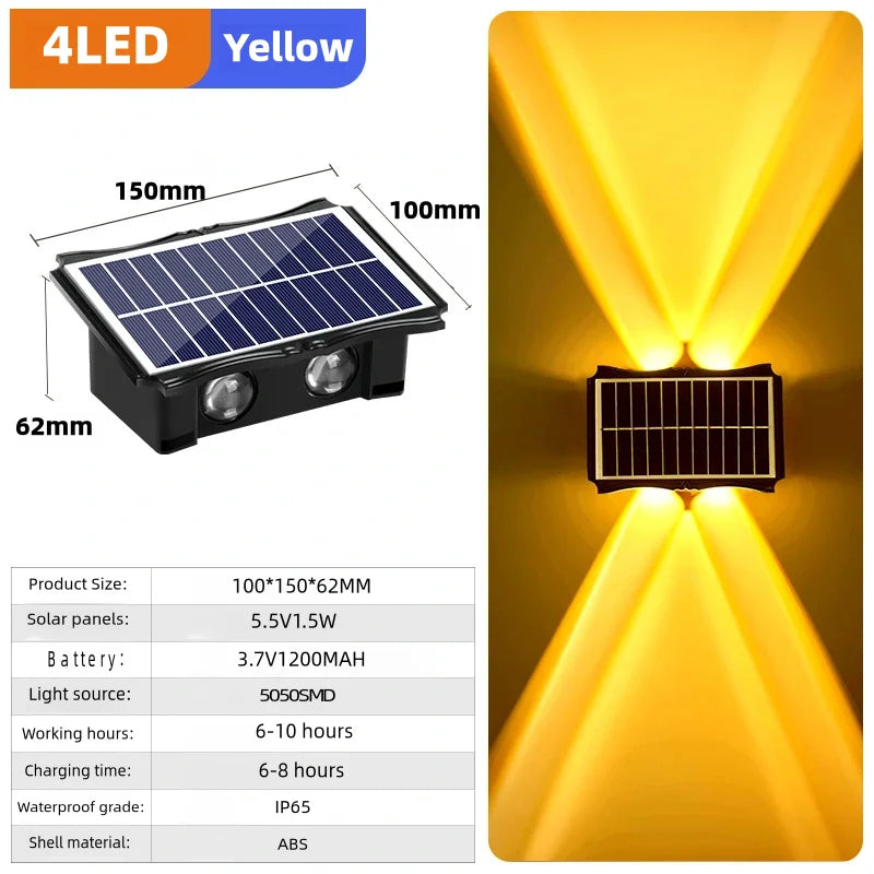 Solar LED Wall Lamp – Up & Down Outdoor Waterproof Lighting