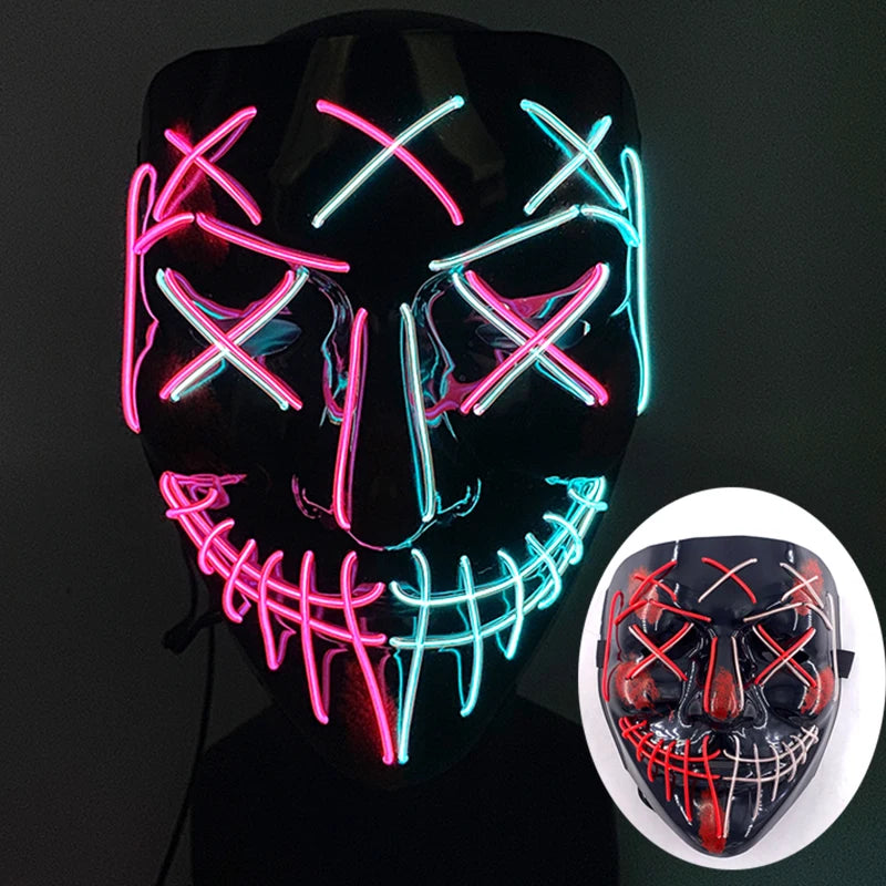 LED Purge Mask – Wireless Glowing Halloween Party Mask