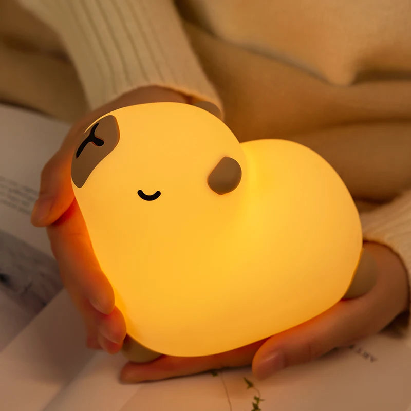Cute Animal Night Light – Panda, Capybara, Axolotl & More (USB Rechargeable)