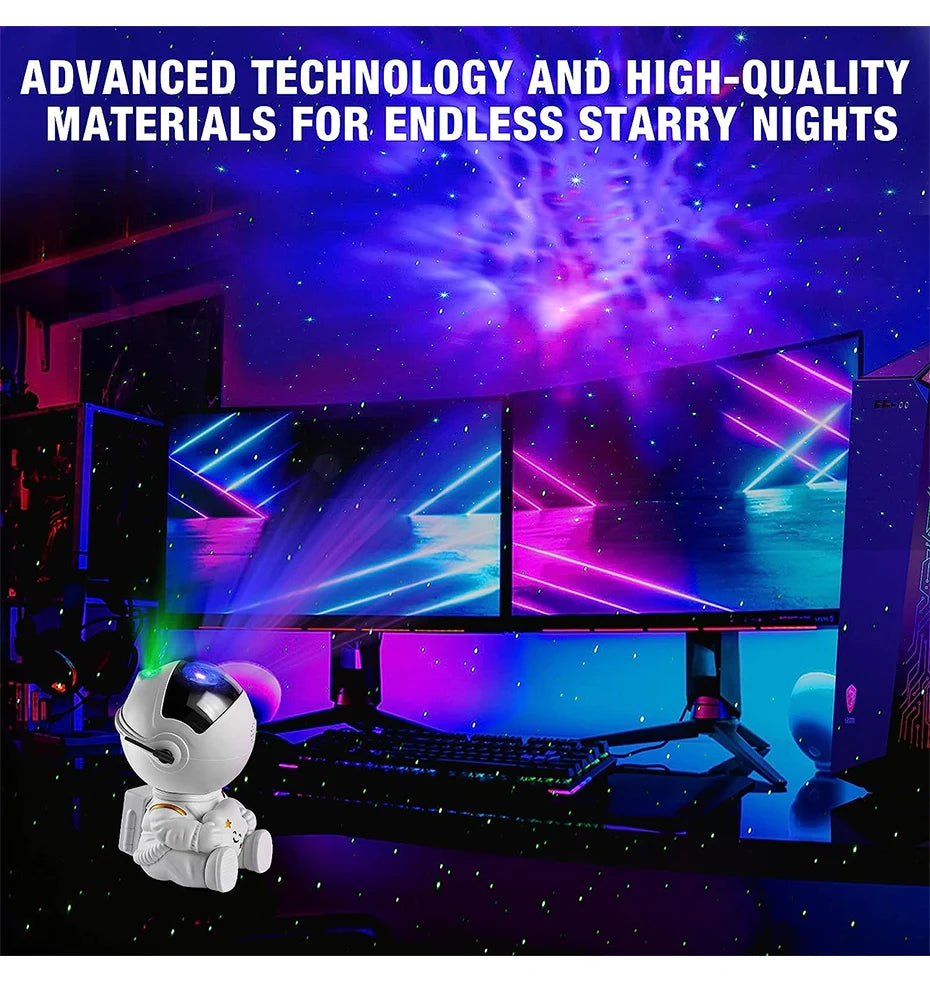 Astronaut Galaxy Projector Lamp – Starry Sky & Nebula Night Light with Remote