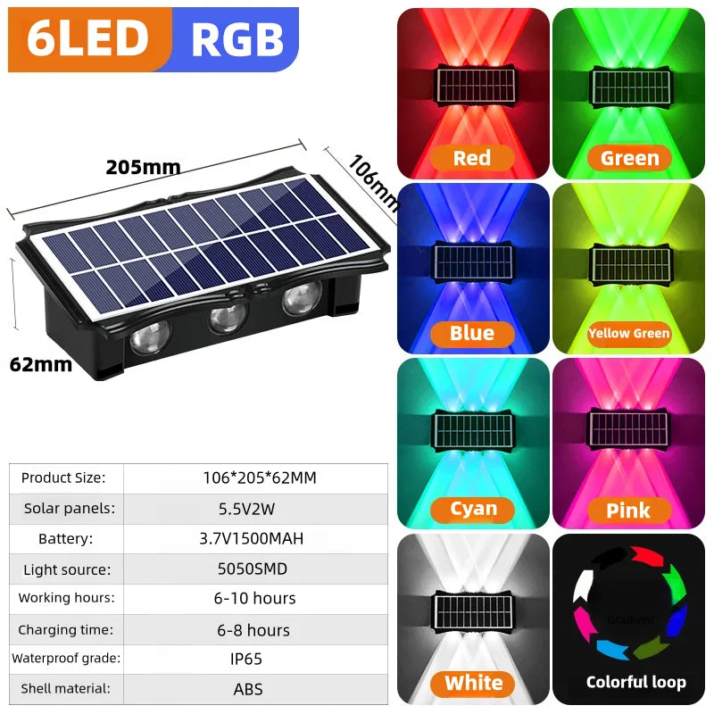 Solar LED Wall Lamp – Up & Down Outdoor Waterproof Lighting