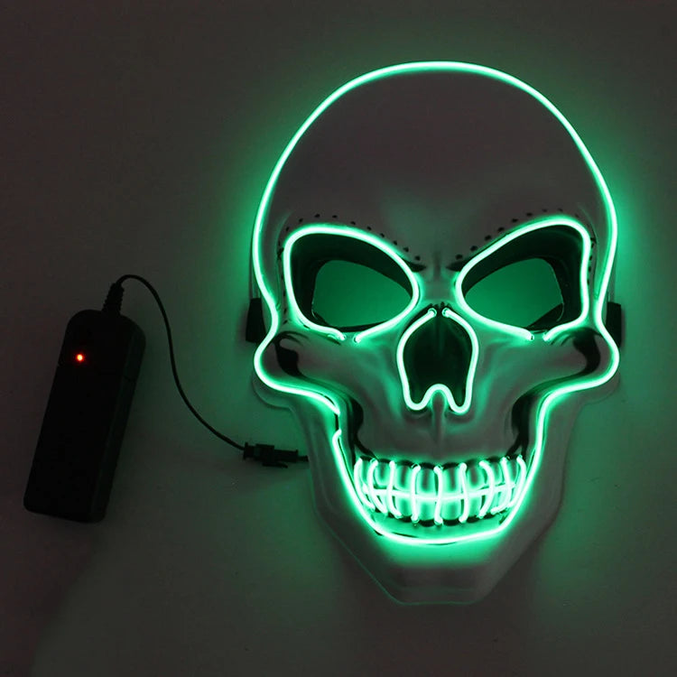 Halloween LED Skull Mask – Glowing Cold Light Full Face Mask