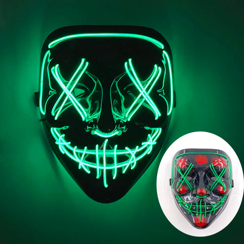 LED Purge Mask – Wireless Glowing Halloween Party Mask