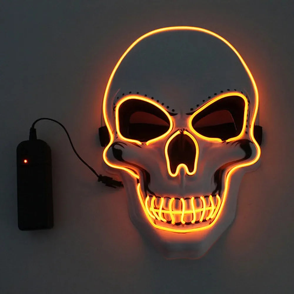Halloween LED Skull Mask – Glowing Cold Light Full Face Mask