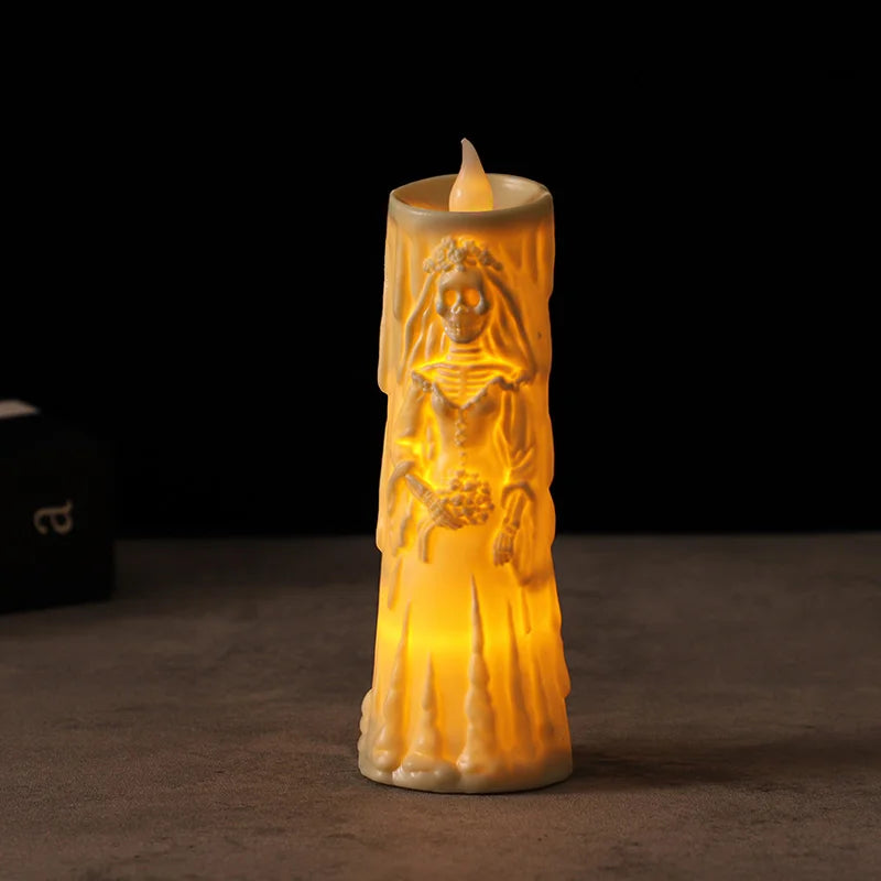 Halloween Bride & Groom LED Candle Lights – Spooky Wedding Décor