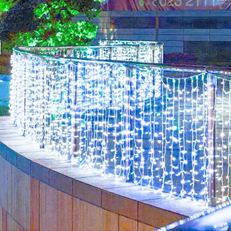 2025 LED Icicle Curtain String Lights – 8-Mode Fairy Lights for Holidays & Parties