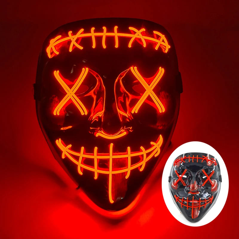 LED Purge Mask – Wireless Glowing Halloween Party Mask