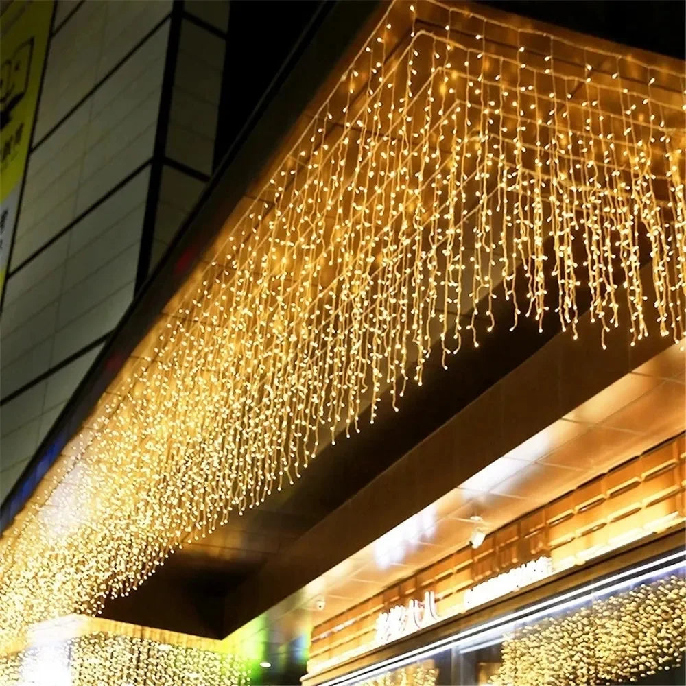 2025 LED Icicle Curtain String Lights – 8-Mode Fairy Lights for Holidays & Parties