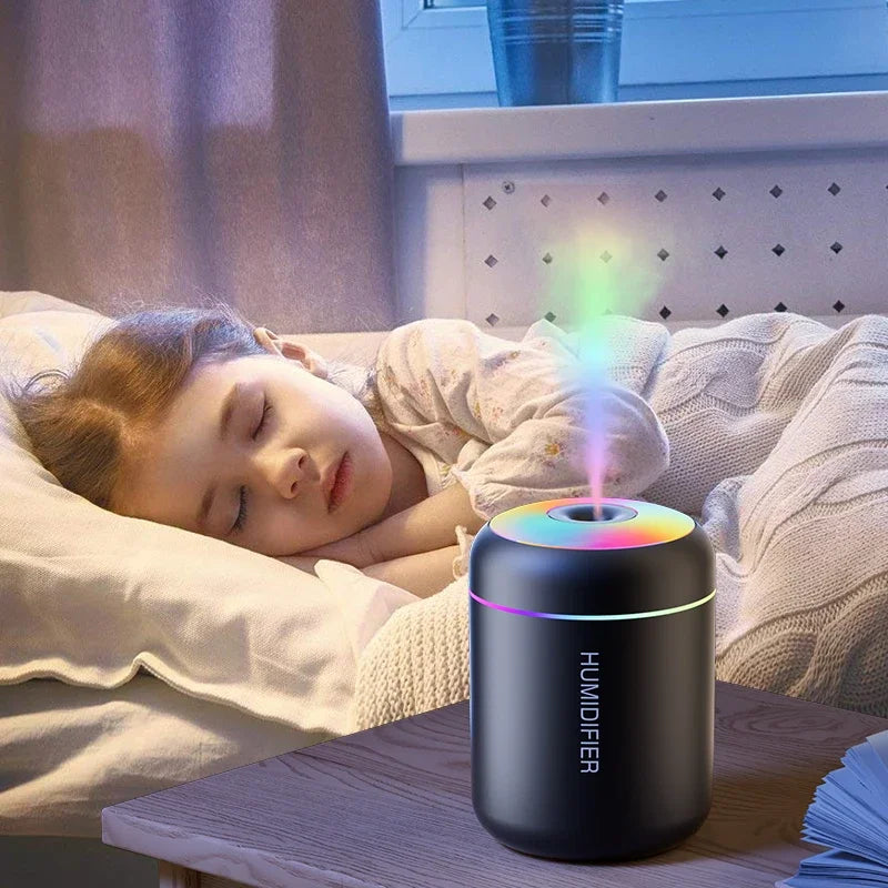 Mini USB Air Humidifier – 180ml Aroma Diffuser with LED Light